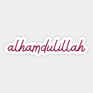 alhamdulillah - maroon red Sticker